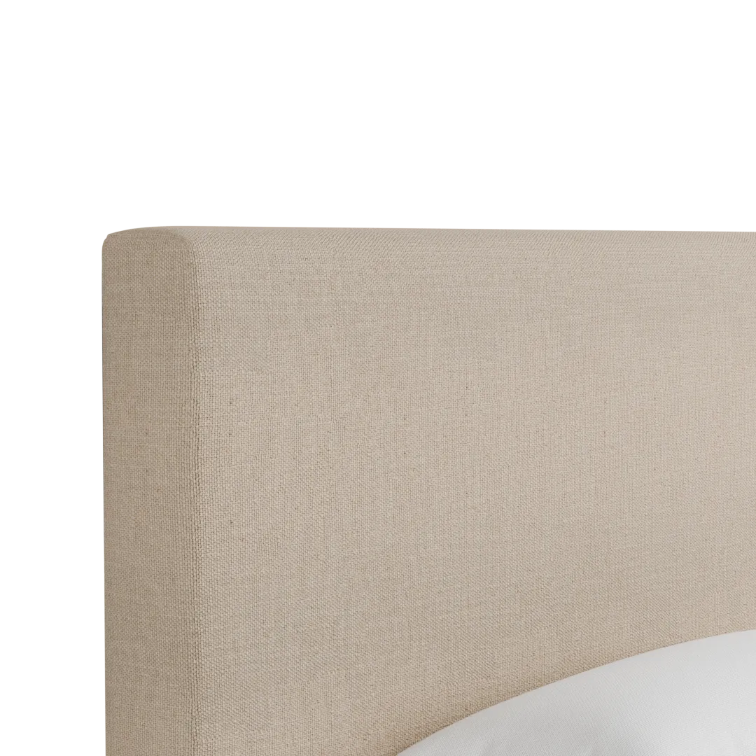 Grayton Linen Beige 54" Upholstered Platform Bed