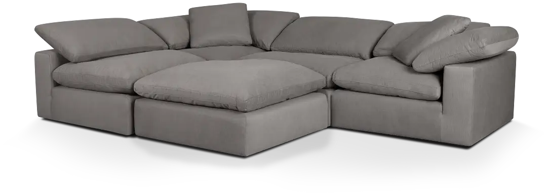 Nixon Light Gray Fabric 5pc Bumper Sectional Nixon Light Gray Fabric 5pc Bumper Sectional