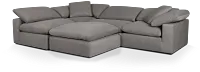 Nixon Light Gray Fabric 5pc Bumper Sectional