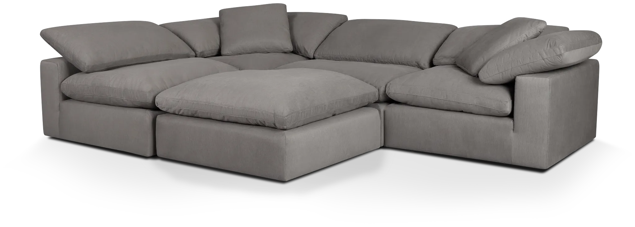 Nixon Light Gray Fabric 5pc Bumper Sectional