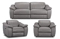 Marion Gray Lthr/vinyl Power Reclining Living Room