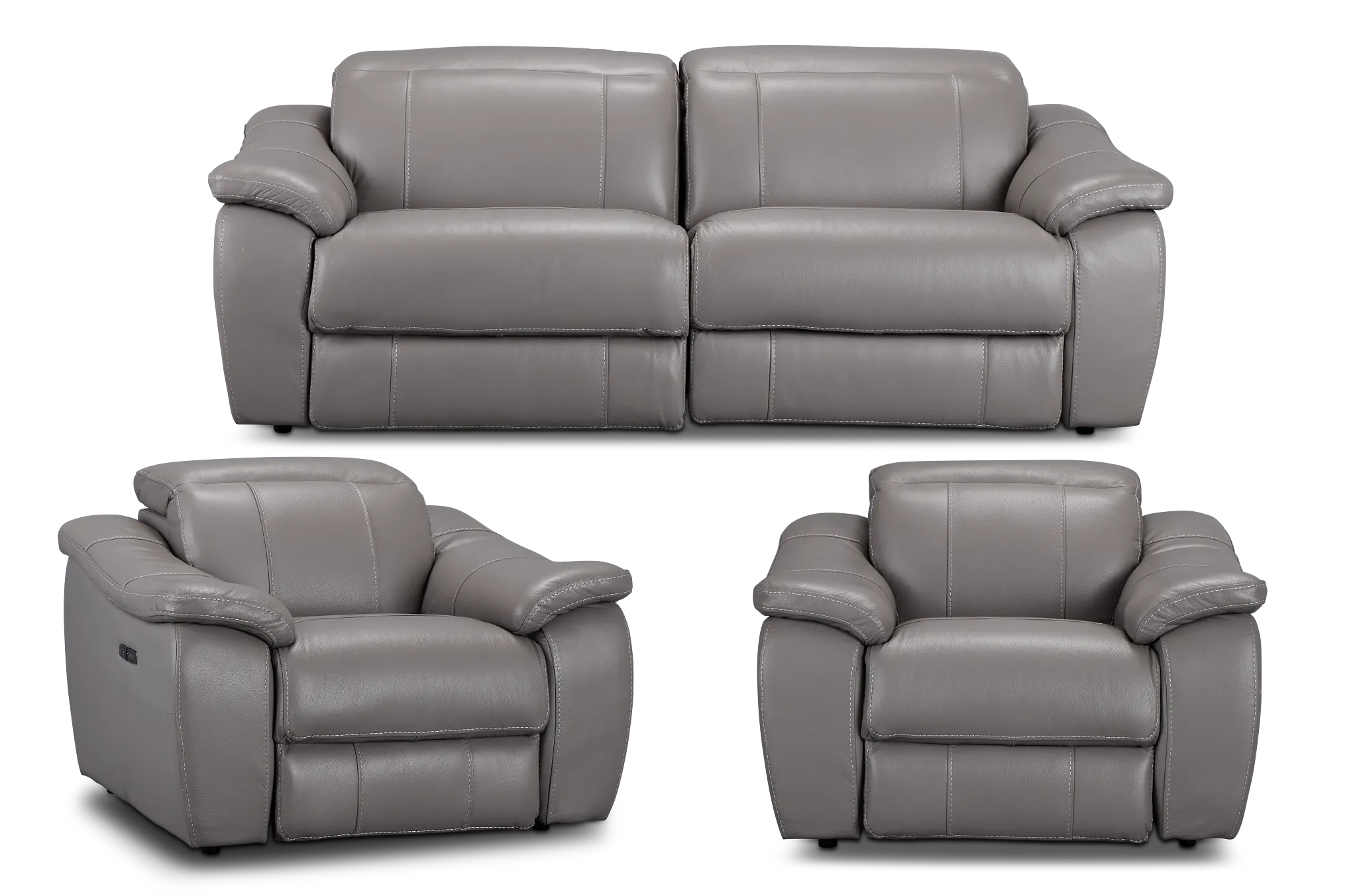 Marion Gray Lthr/vinyl Power Reclining Living Room