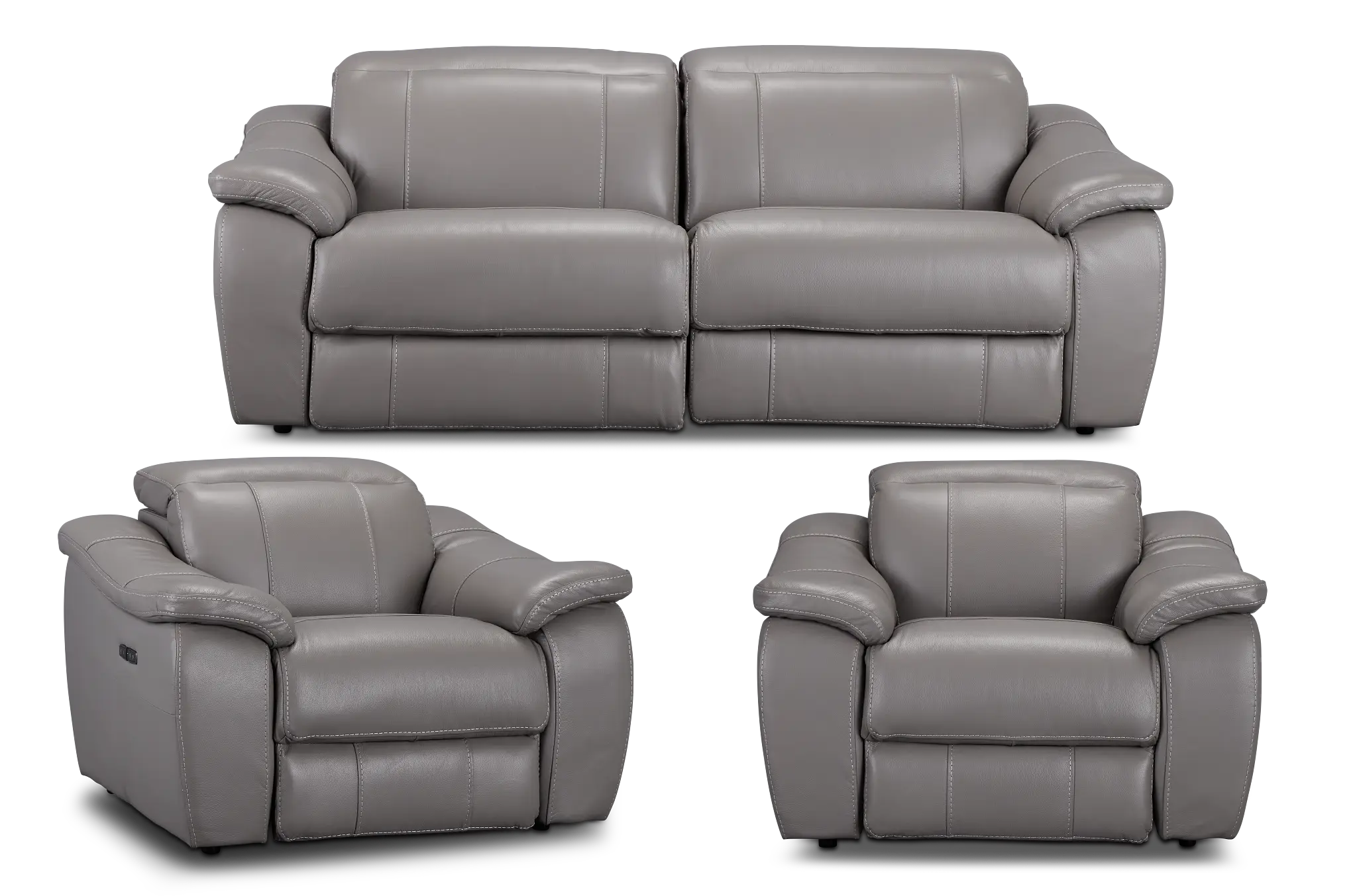 Marion Gray Lthr/vinyl Power Reclining Living Room Marion Gray Lthr/vinyl Power Reclining Living Room