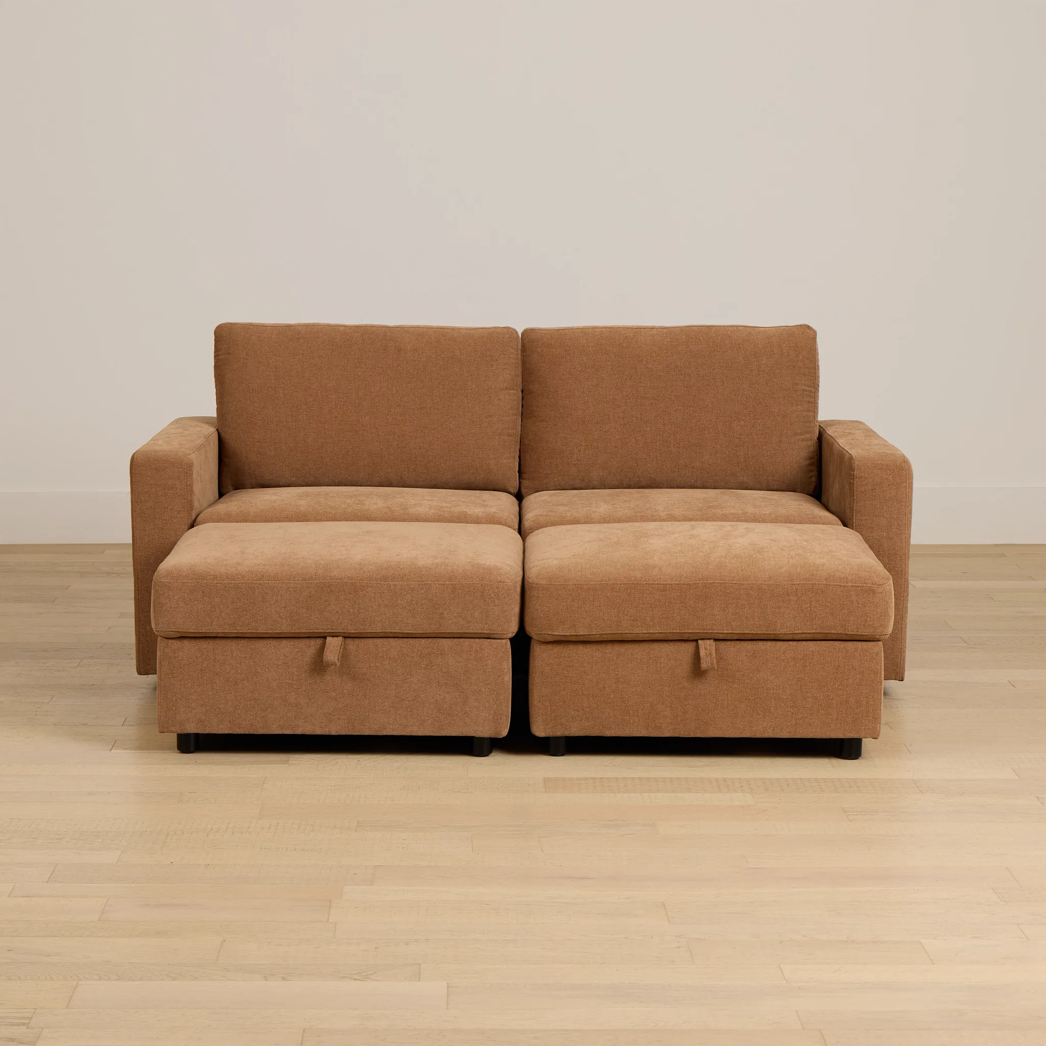 Addie Brown Fabric 4-piece Pit Storage Sectional