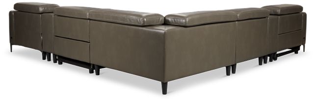 Ava Dark Gray Micro Large Dual Power Right Chaise Sectional