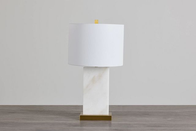 Esme Linen Marble Table Lamp (0)