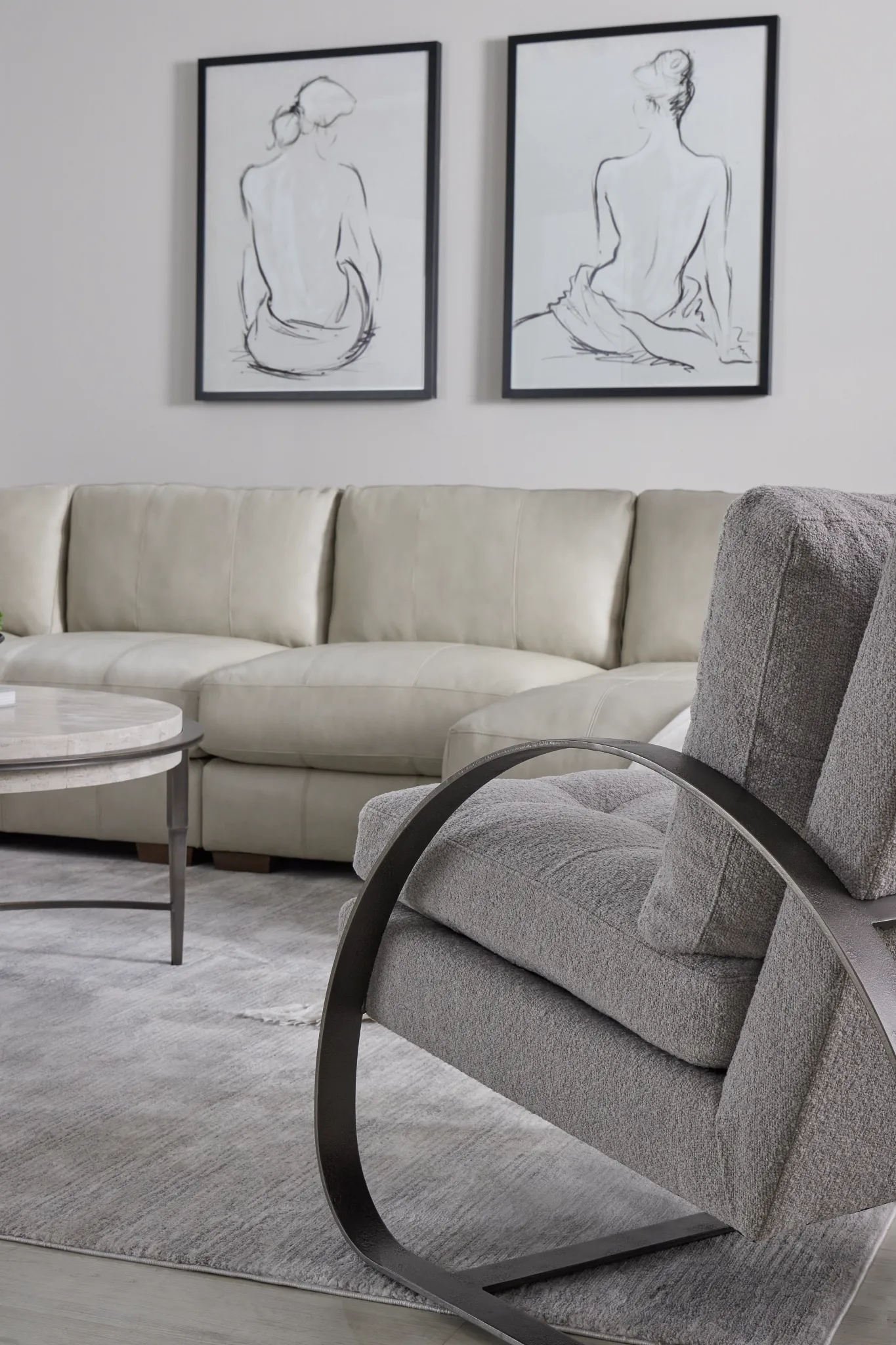 Porter Gray Fabric Accent Chair