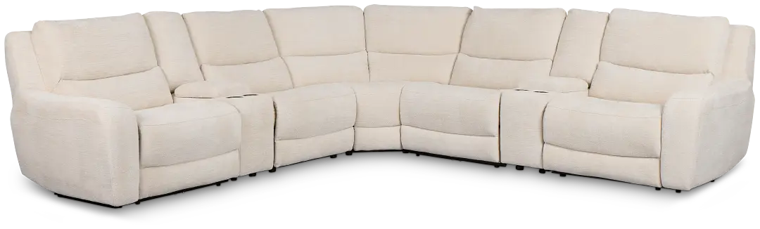 Bennett Light Beige Fabric Large Triple Power Reclining Two-arm Sectional Bennett Light Beige Fabric Large Triple Power Reclining Two-arm Sectional