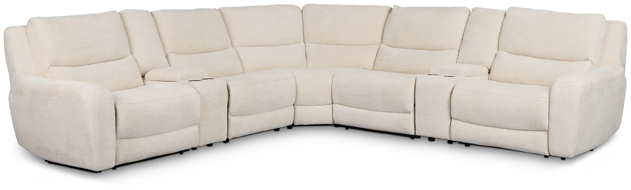 Bennett Light Beige Fabric Large Triple Power Reclining Two-arm Sectional Bennett Light Beige Fabric Large Triple Power Reclining Two-arm Sectional