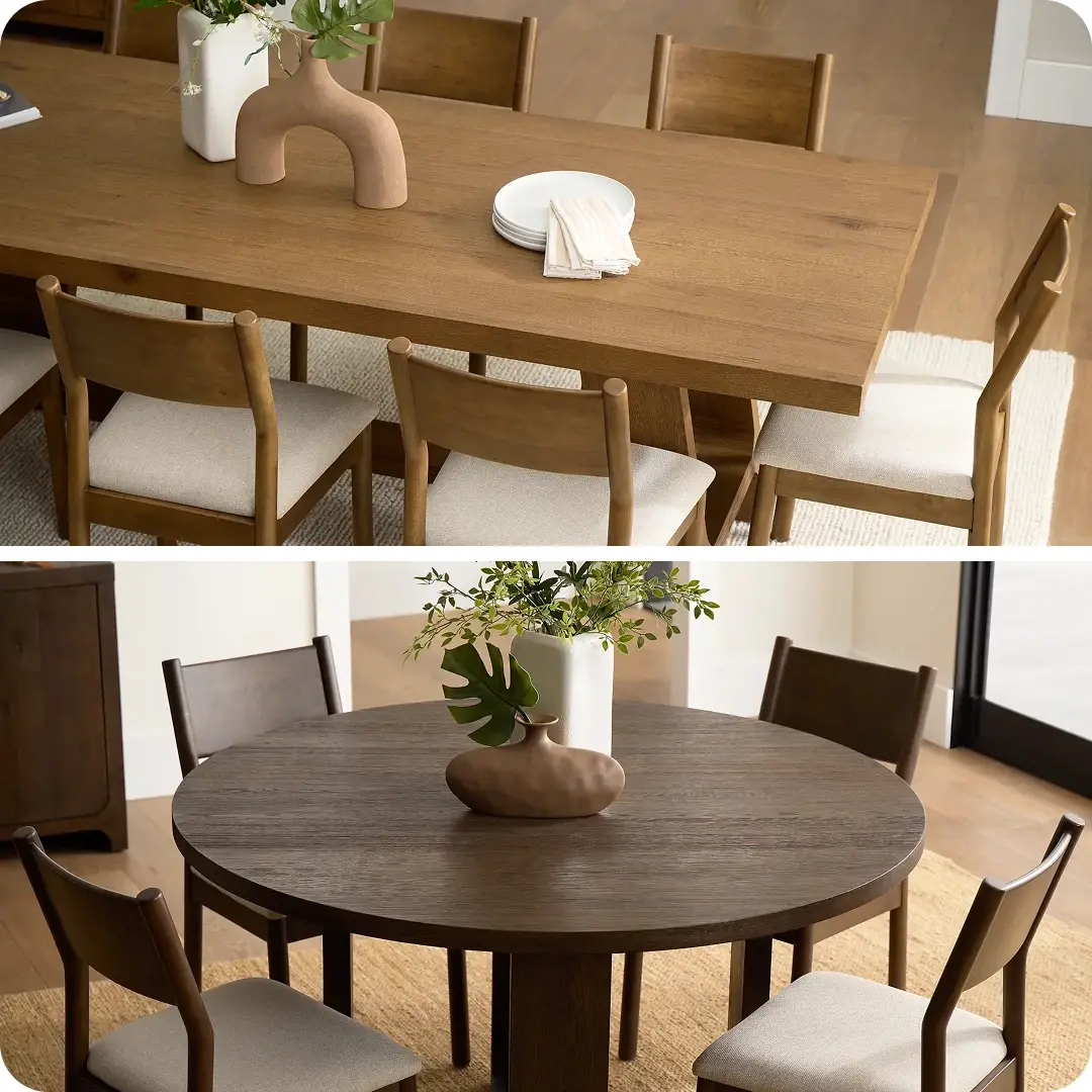 Two table shape options to fit your space