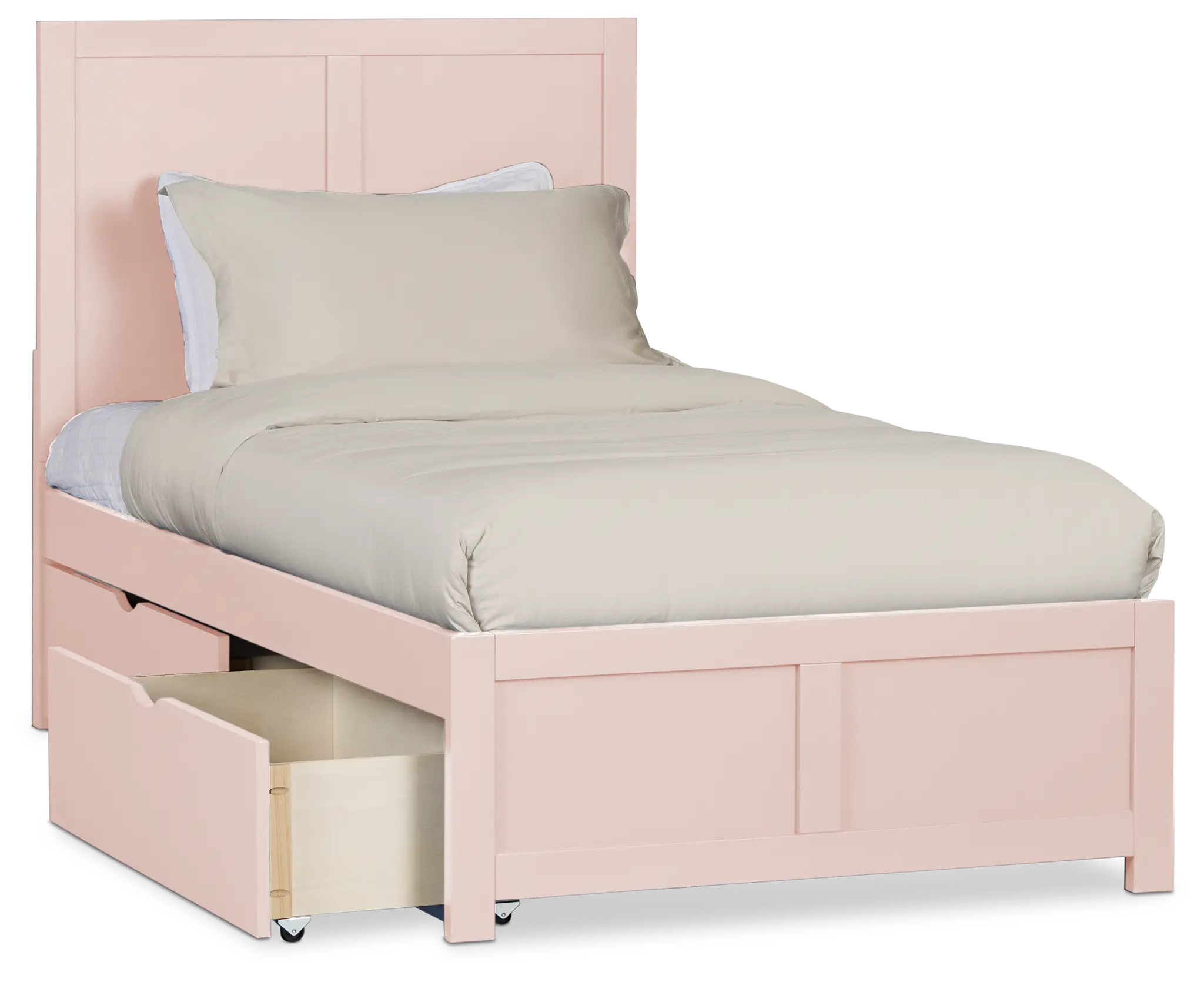 Charleston Pink Panel Bed With 2 Storage Drawers Charleston Pink Panel Bed With 2 Storage Drawers