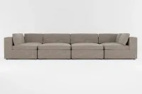 Destin Elite Brown Fabric 8-piece Pit Sectional