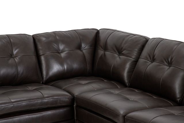 Braden Dark Brown Leather Medium Two-arm Sectional