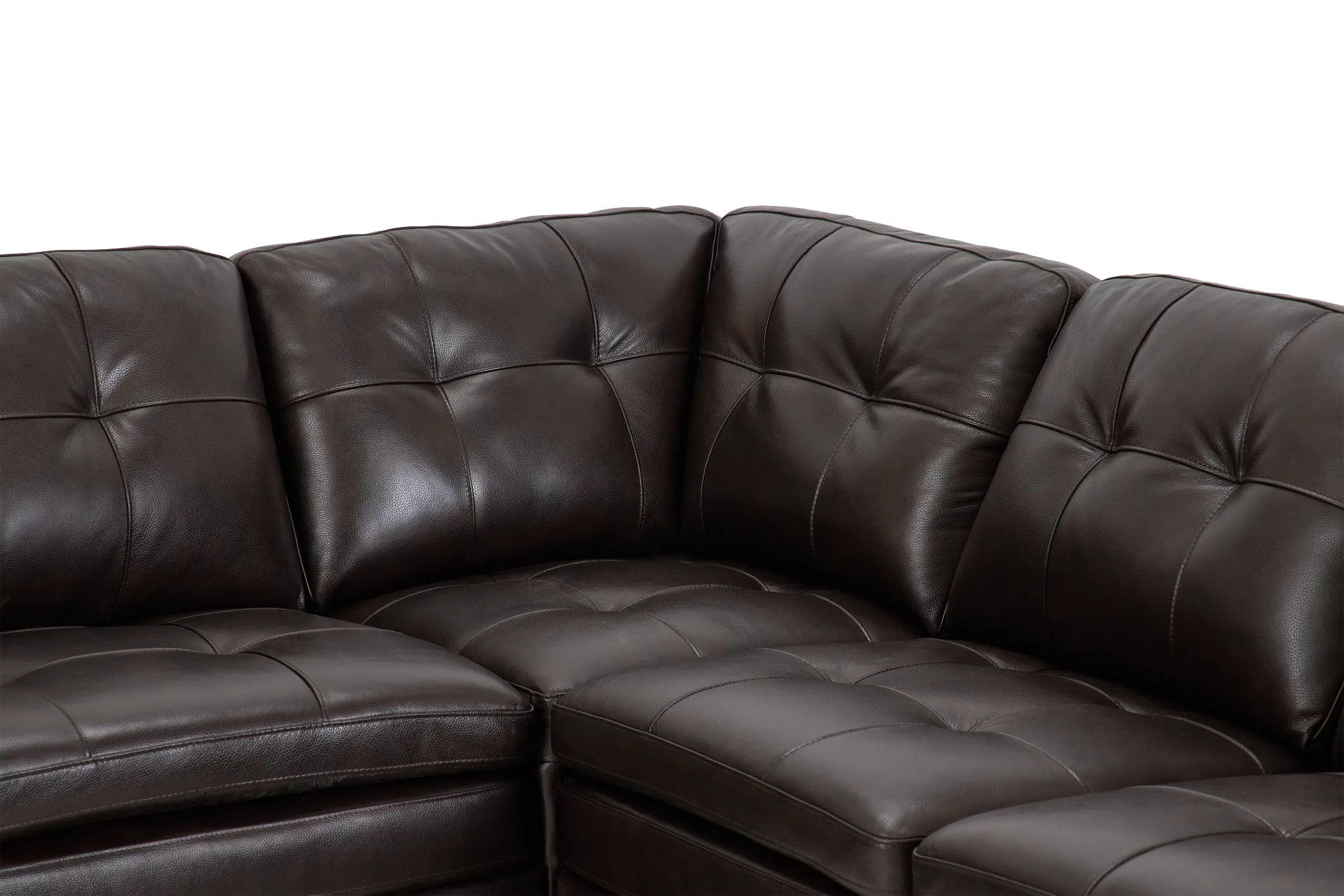 Braden Dark Brown Leather Medium Two-arm Sectional
