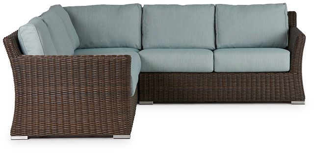 Southport Teal Woven Small Two-arm Sectional