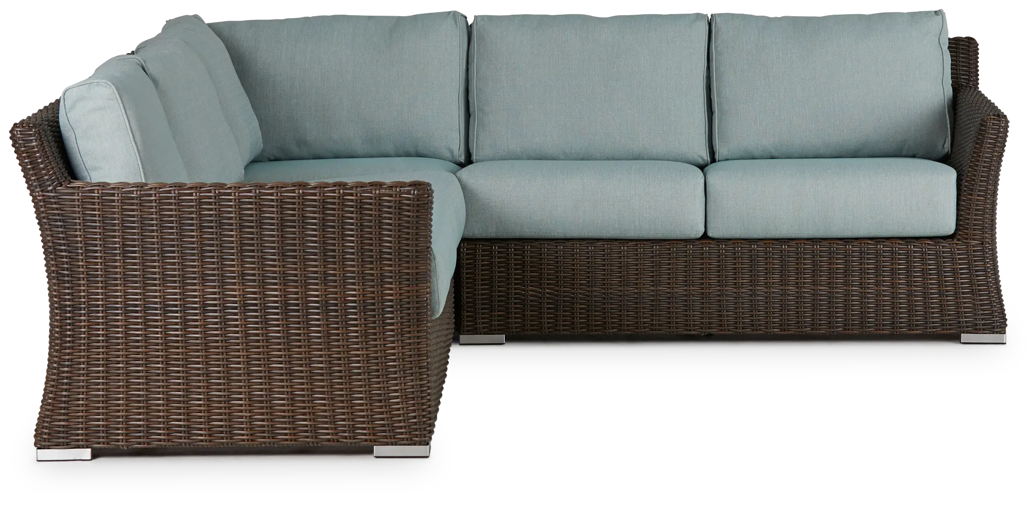 Southport Teal Woven Small Two-arm Sectional Southport Teal Woven Small Two-arm Sectional