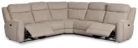 Walker Beige Fabric Small Two-arm Power Reclining Sectional