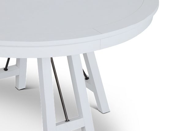 Heron Cove White Round Table, 3 Chairs & Bench (8)