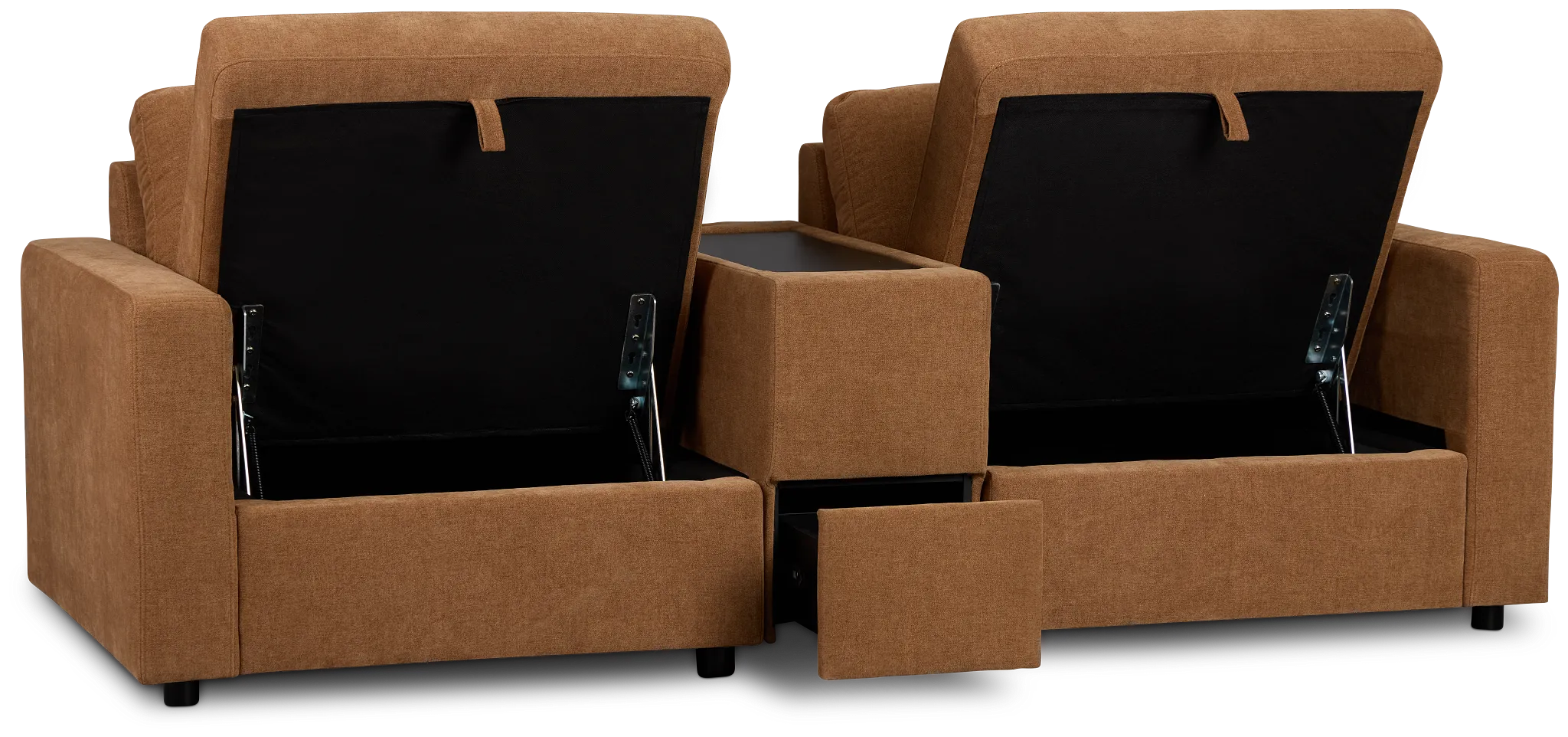 Addie Brown Fabric 2-piece Modular Storage Sofa With Console