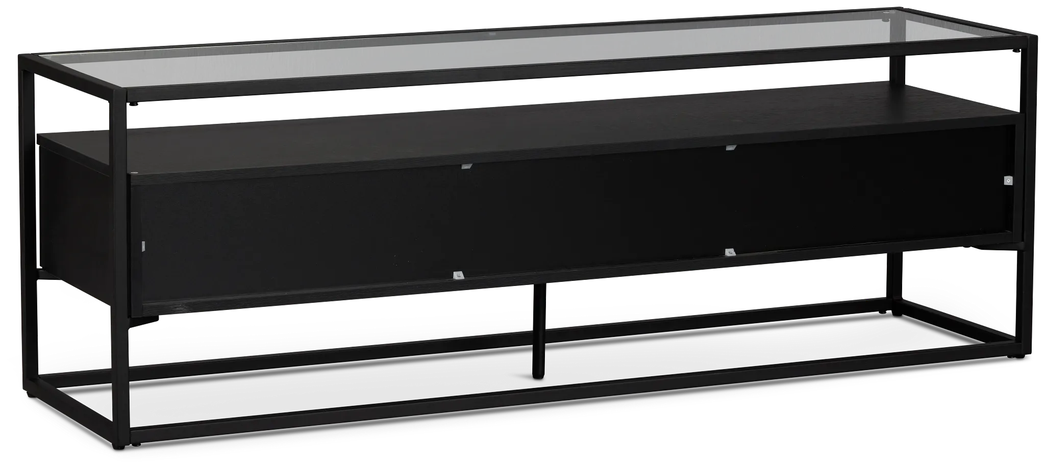 Dax Black Glass Top Storage Tv Stand