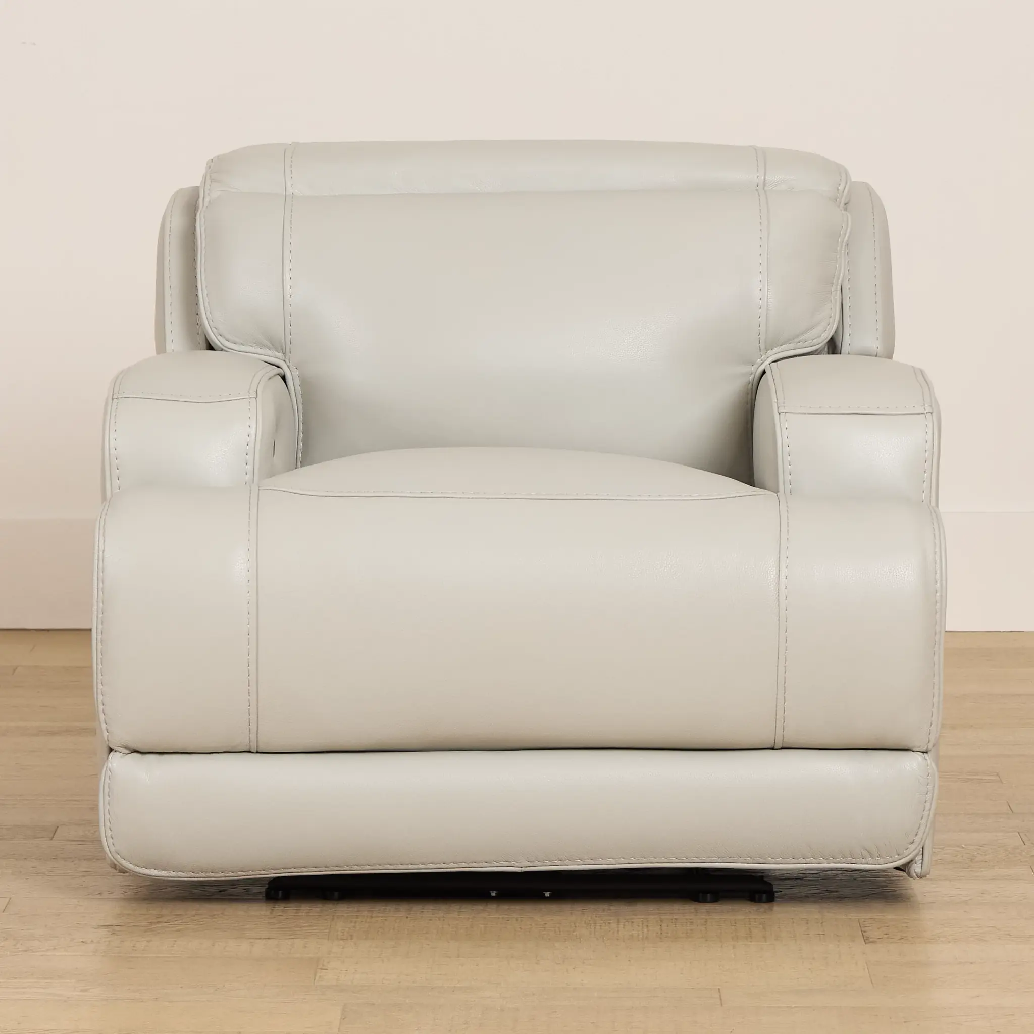 Reign Gray Leather/Vinyl Power Recliner With Power Headrest Reign Gray Leather/Vinyl Power Recliner With Power Headrest