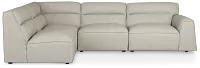 Blanca Gray Leather 4-piece Modular Sectional