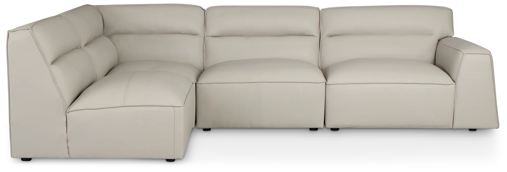 Blanca Gray Leather 4-piece Modular Sectional