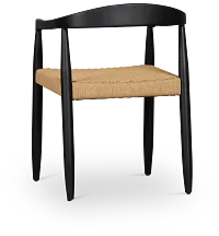 Santorini Black Curved Woven Side Chair
