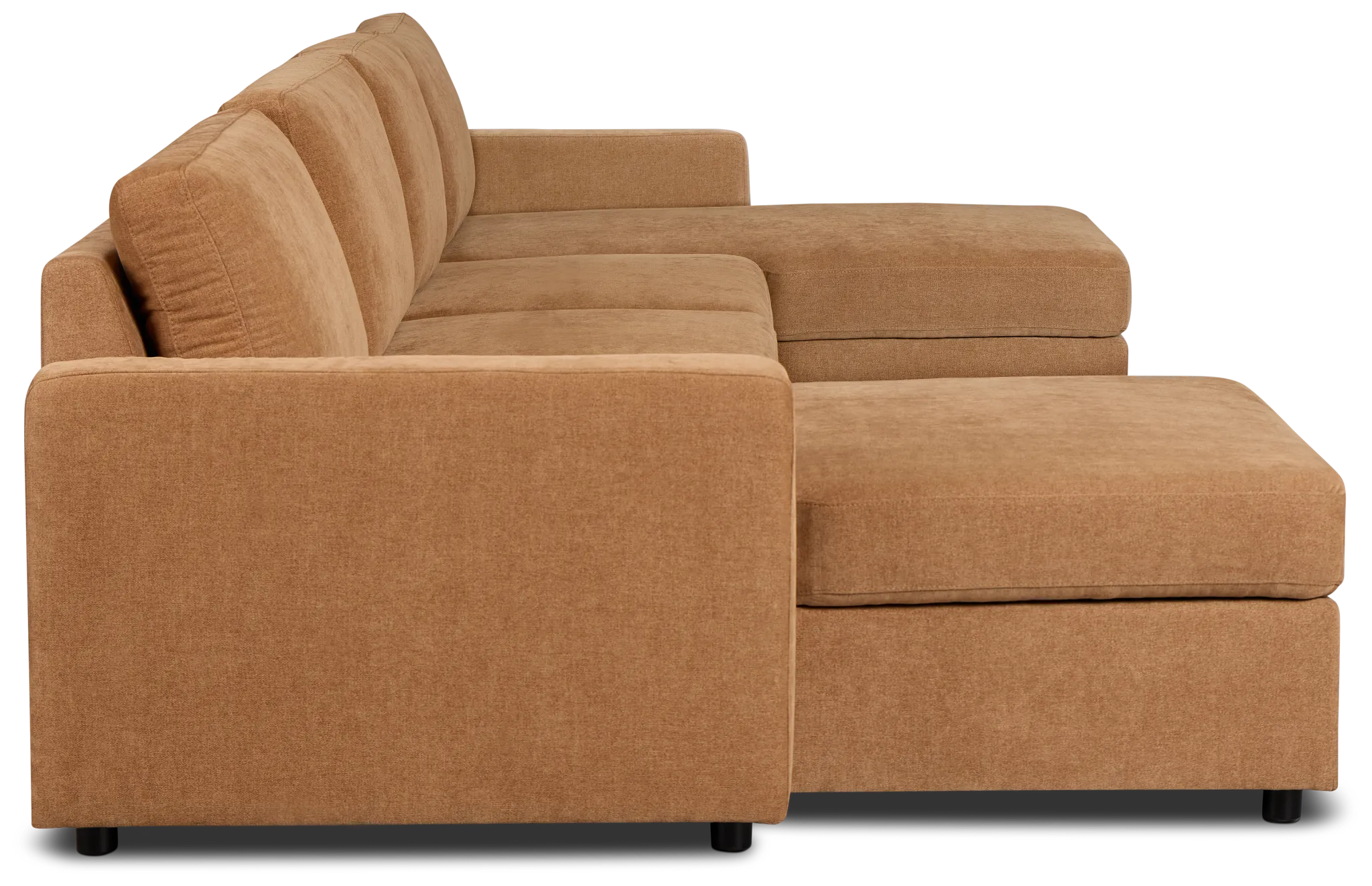 Addie Brown Fabric Double Chaise Sleeper Storage Sectional