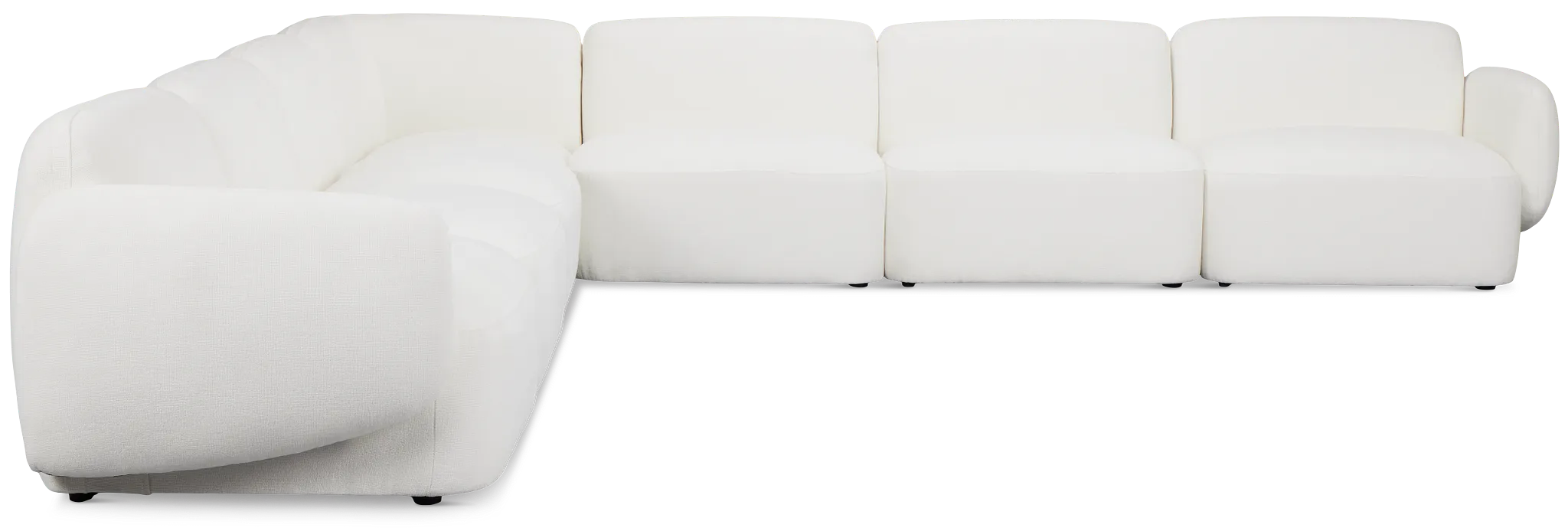 Halsey White Fabric Large Two-arm Sectional