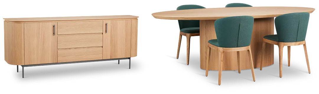 Nomad Light Tone 94" Dining Room