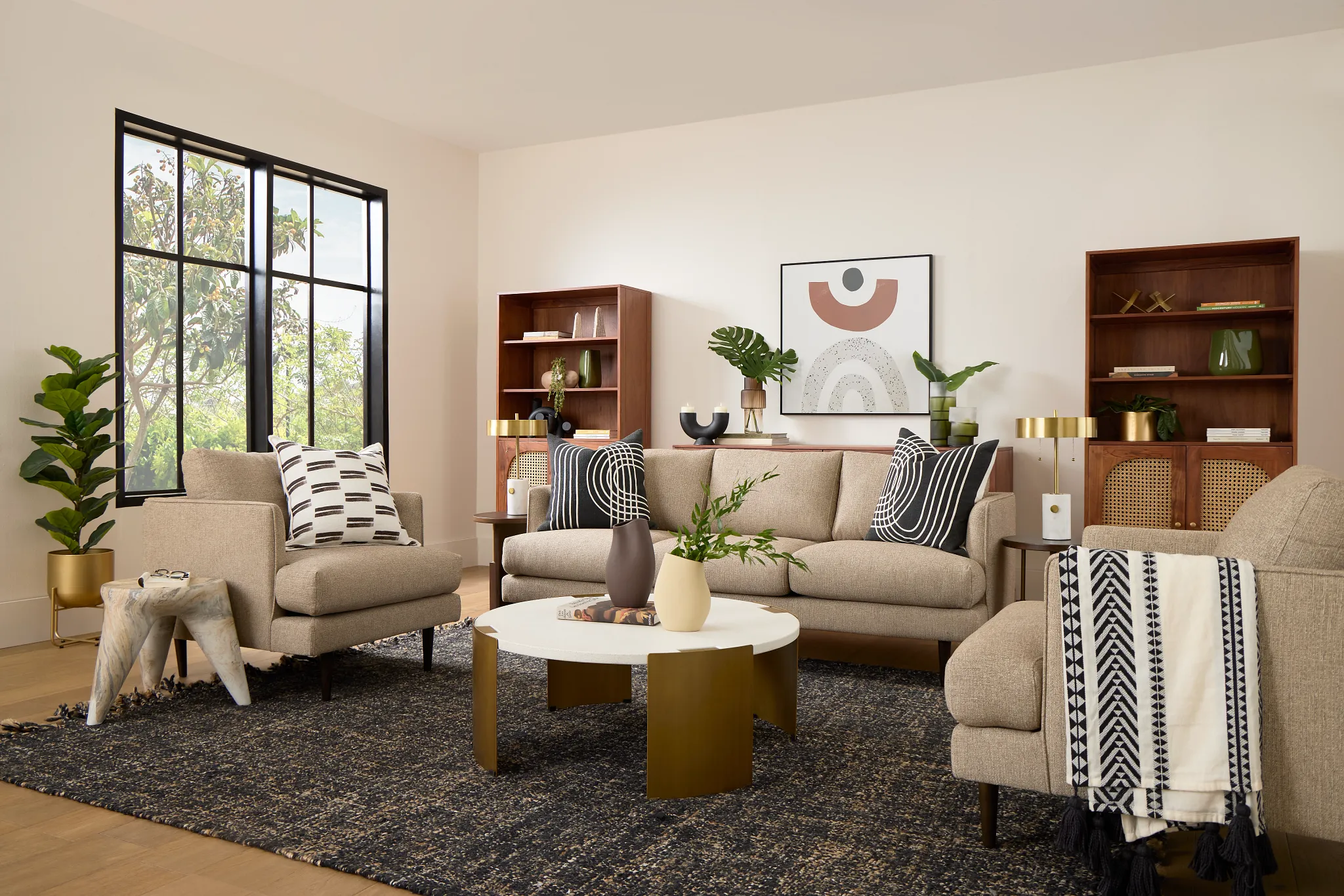 Easton Brown Fabric Sofa