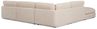 Jules Ivory Velvet 5-piece Left Facing Bumper Sectional