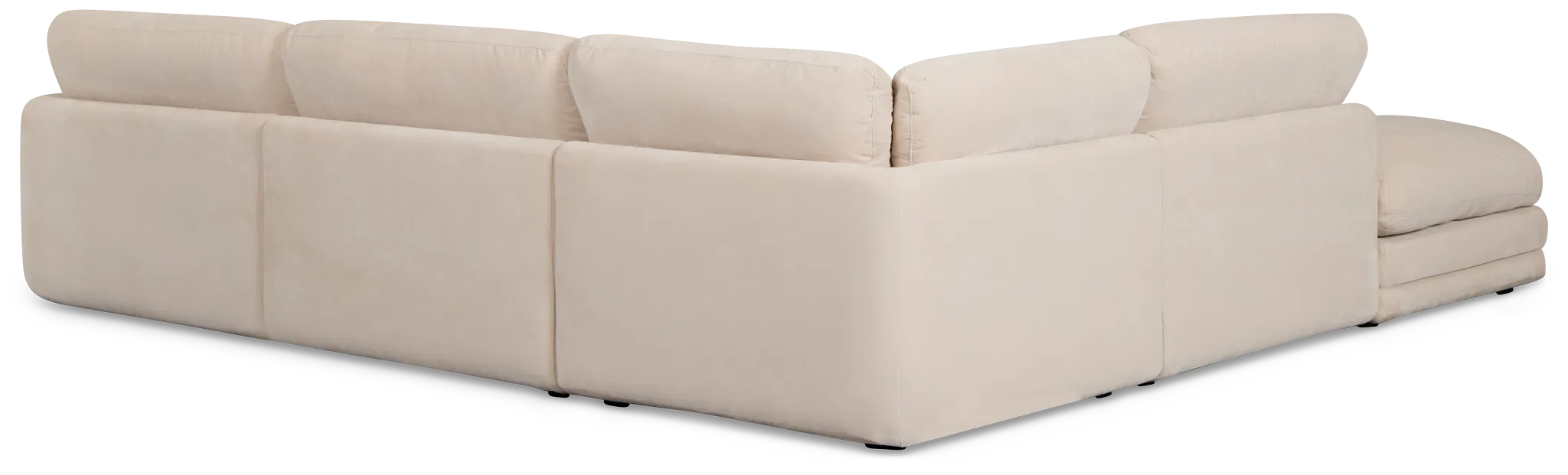 Jules Ivory Velvet 5-piece Left Facing Bumper Sectional