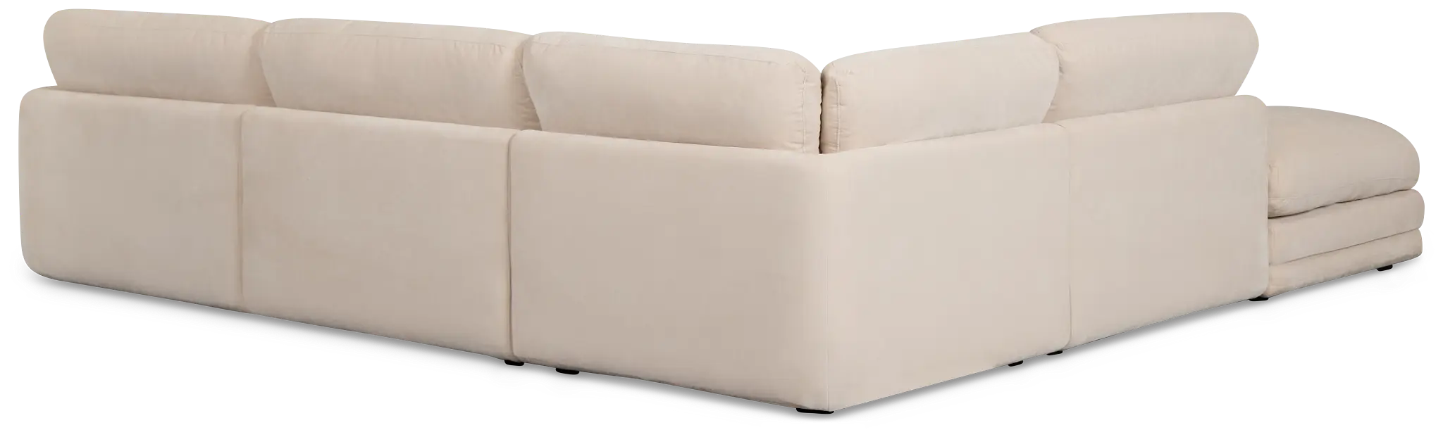 Jules Ivory Velvet 5-piece Left Facing Bumper Sectional Jules Ivory Velvet 5-piece Left Facing Bumper Sectional