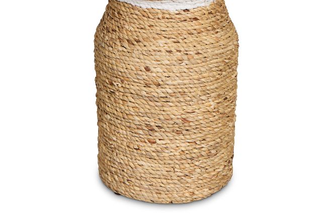 Harley Light Tone Woven Pedestal Table