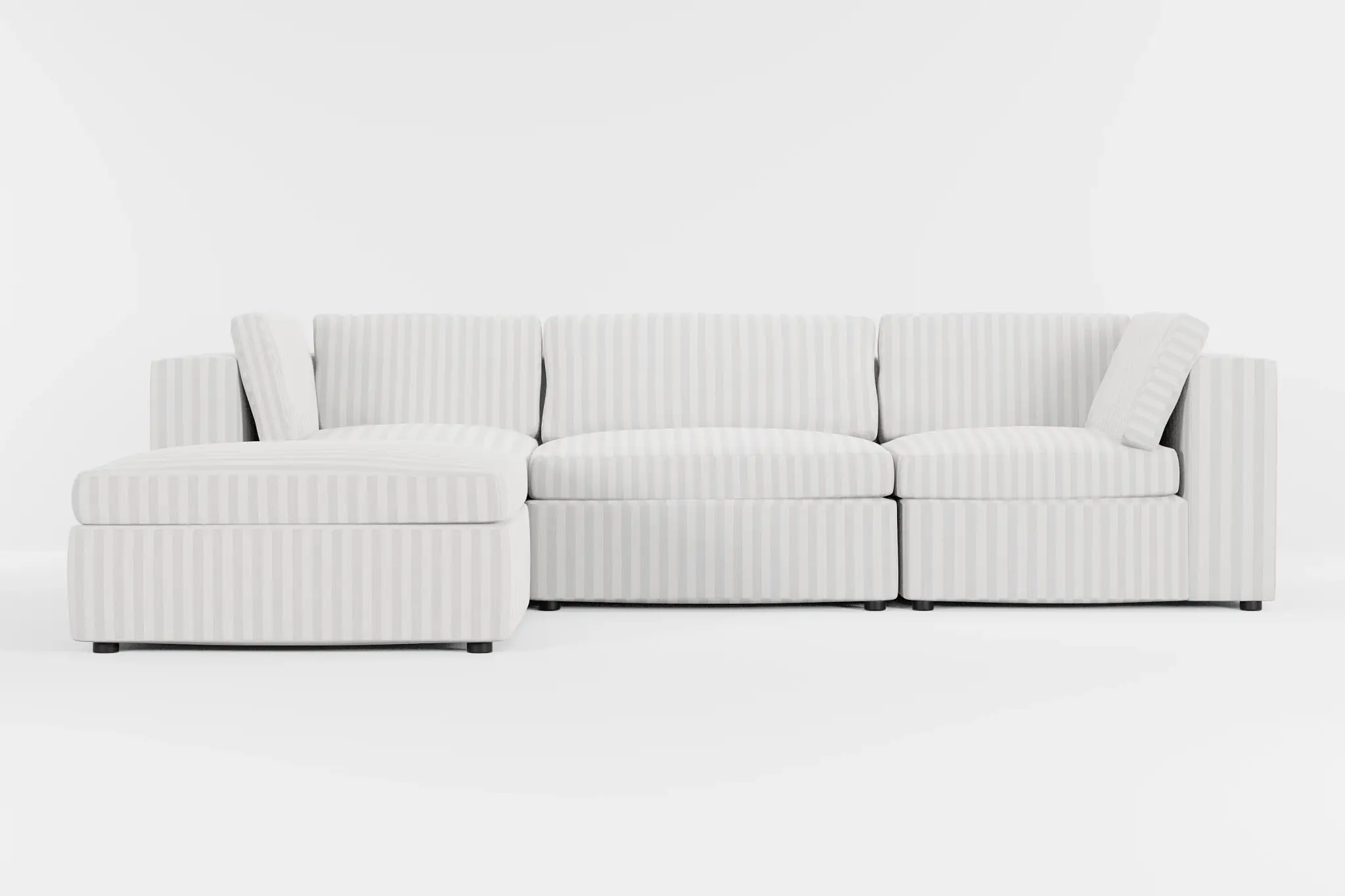 Destin Sea Lane Light Gray Fabric 4-piece Bumper Sectional Destin Sea Lane Light Gray Fabric 4-piece Bumper Sectional