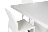 Miami White 59" Rectangular Table & 4 Upholstered Chairs