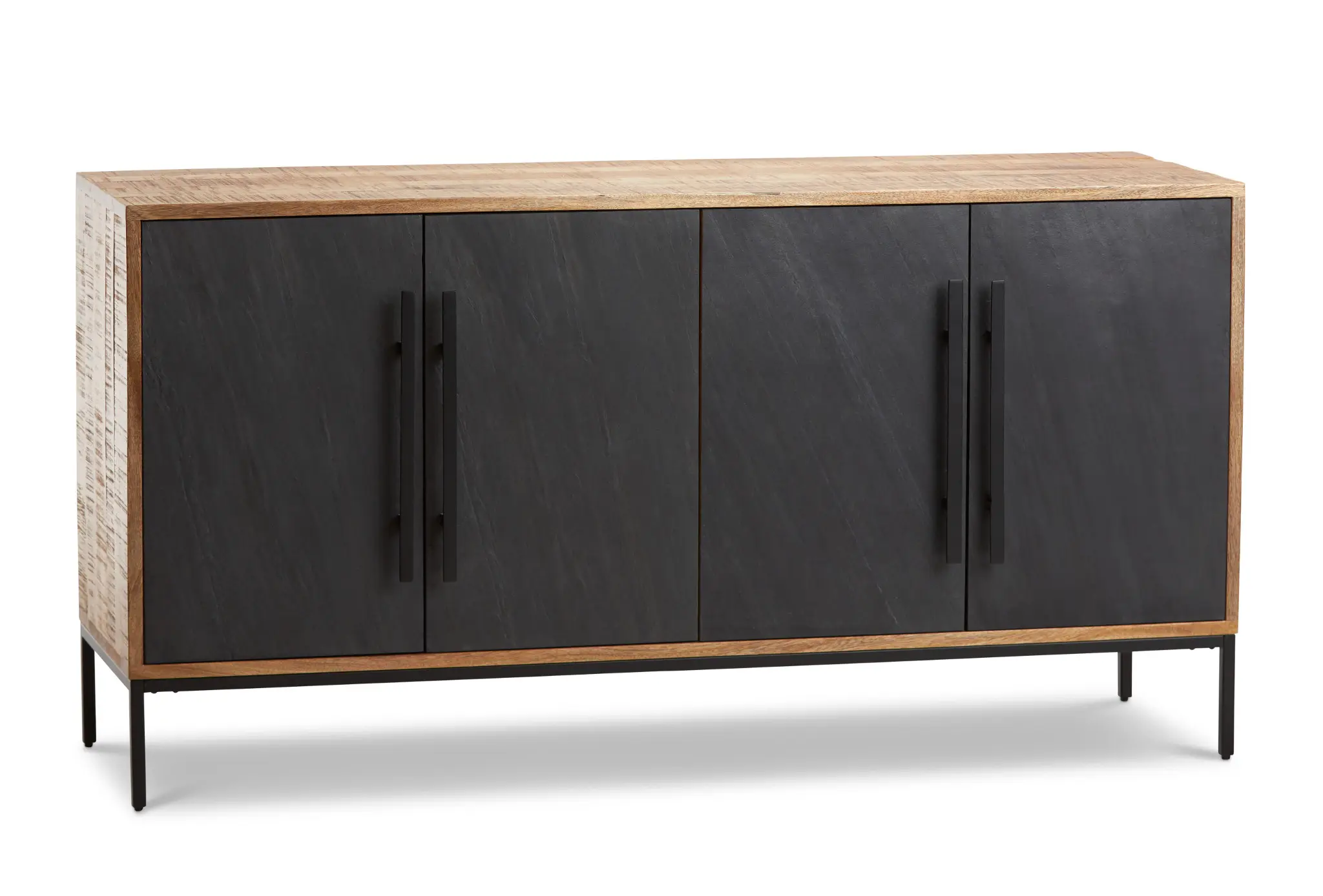 Zane Black Slate Four-door Cabinet Zane Black Slate Four-door Cabinet