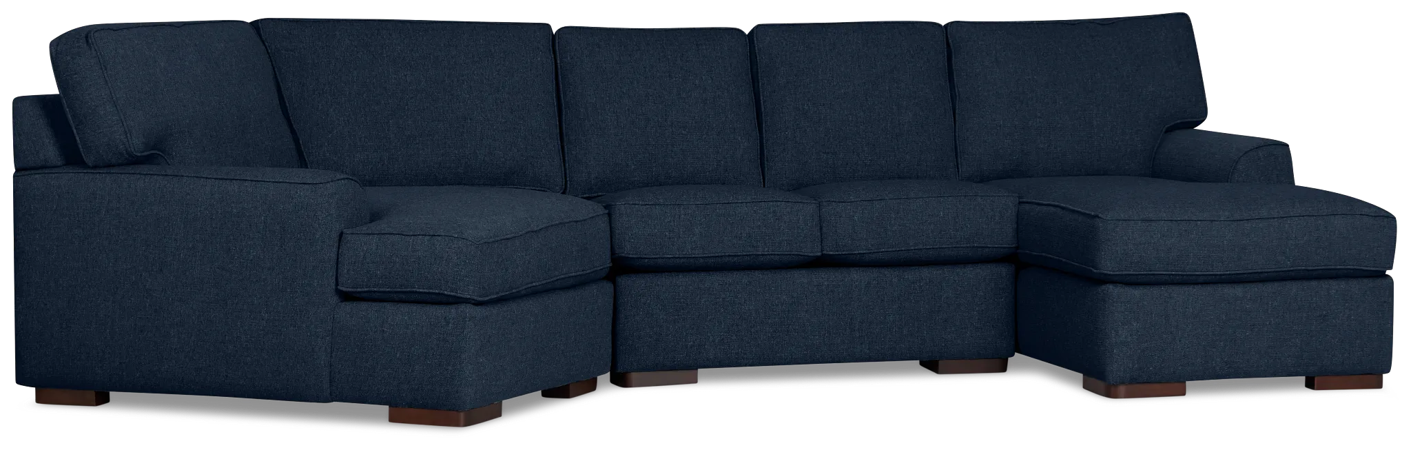 Sinclair Dark Blue Fabric Right Chaise Cuddler Sectional