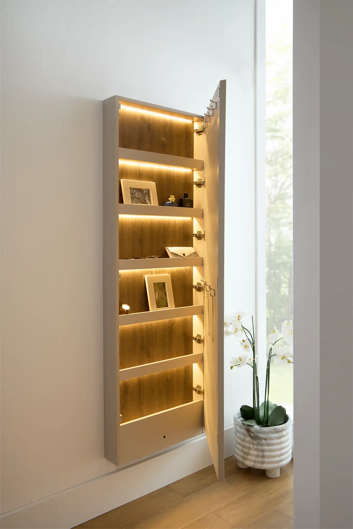 Brasilia Light Beige Storage Floor Mirror Brasilia Light Beige Storage Floor Mirror