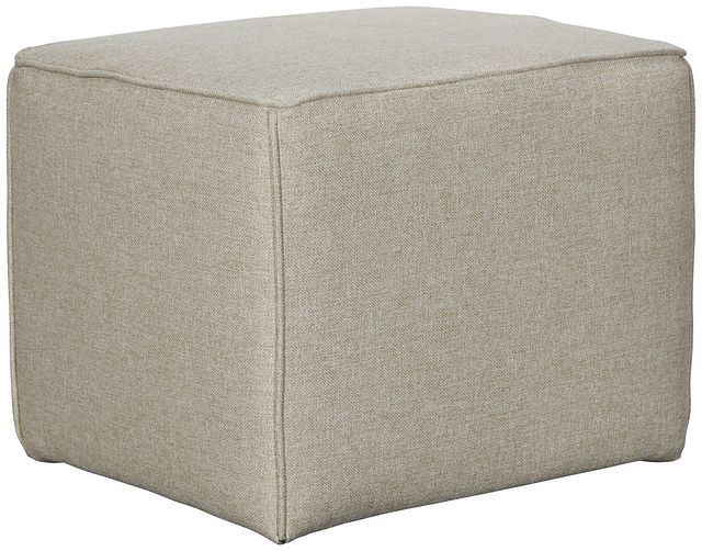 Harper Khaki Fabric Accent Pouf