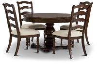 Savannah Dark Tone Round Table & 4 Chairs