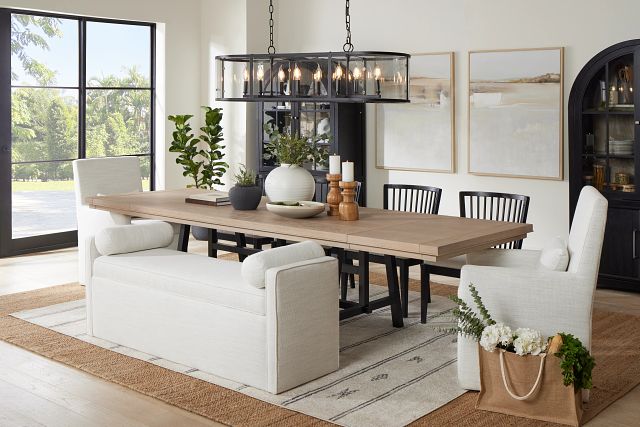 Southlake Two-tone Rectangular Table With 4 Side Chairs & Bench