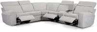 Callum Light Gray Fabric Medium 2-arm Triple Reclining Sectional