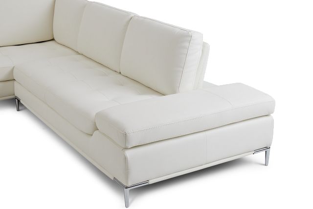 Camden White Micro Left Chaise Sectional