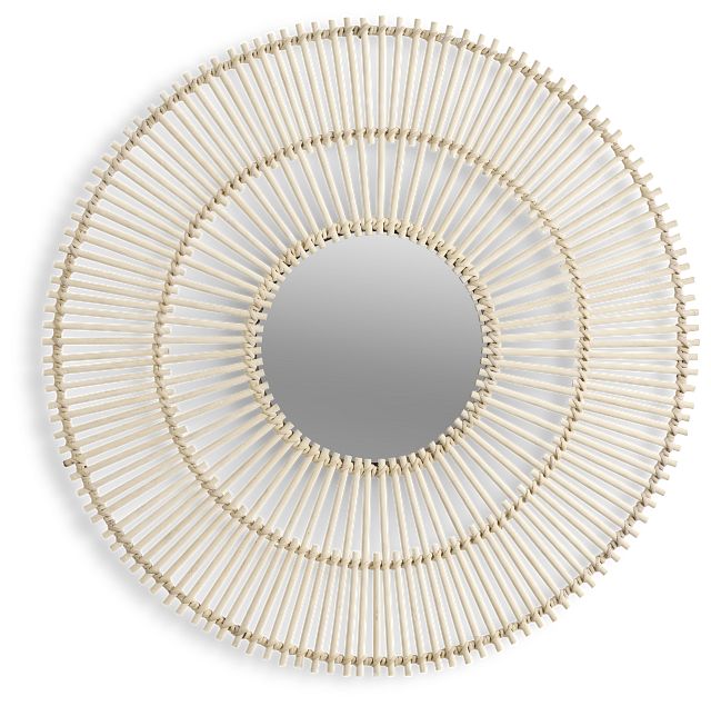 Nessa Beige Rattan Mirror