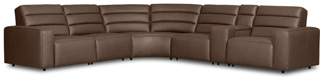 Sawyer Dark Brown Micro Medium Triple Power 2-arm Sectional Sawyer Dark Brown Micro Medium Triple Power 2-arm Sectional