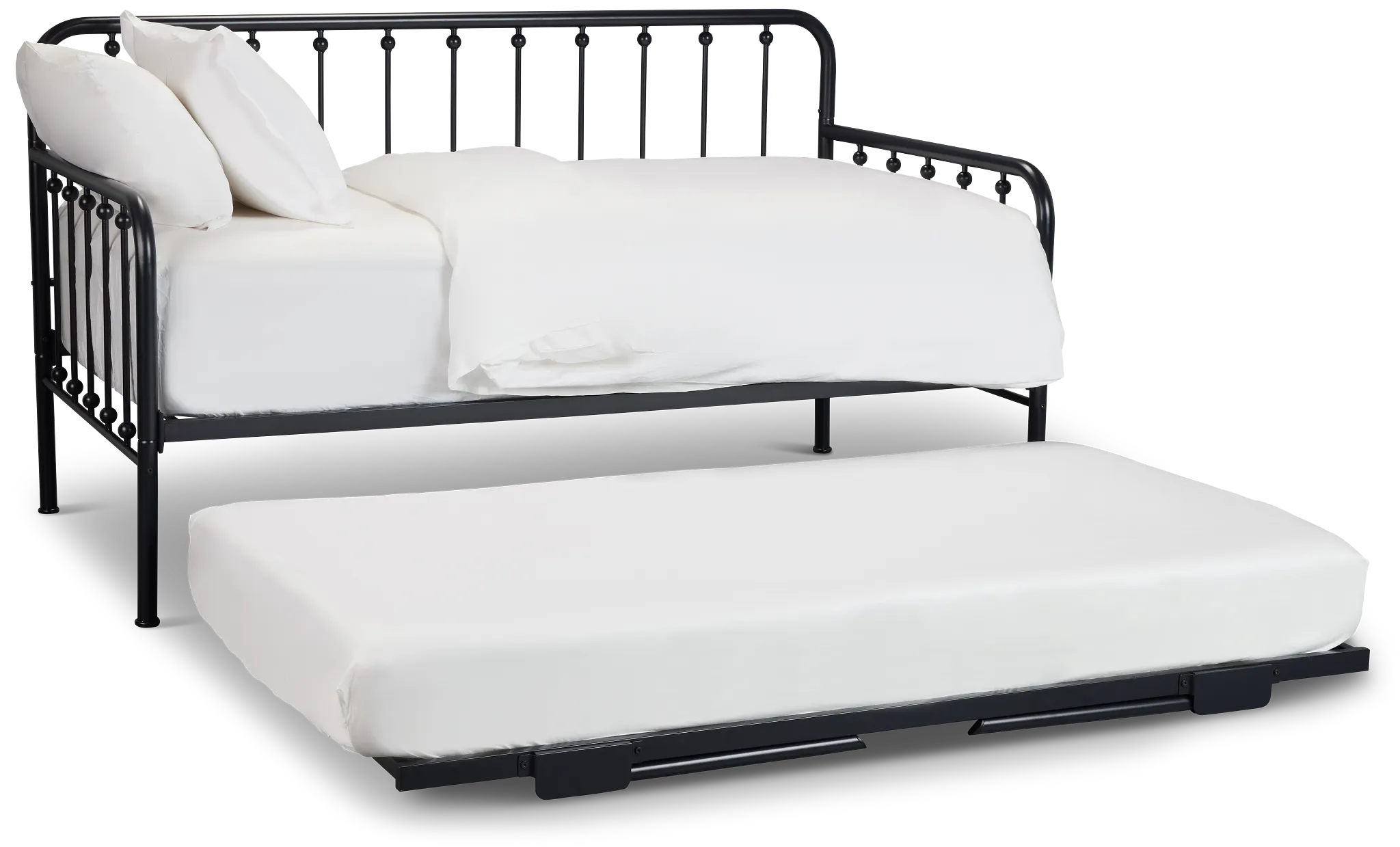Rory Black Metal Trundle Daybed