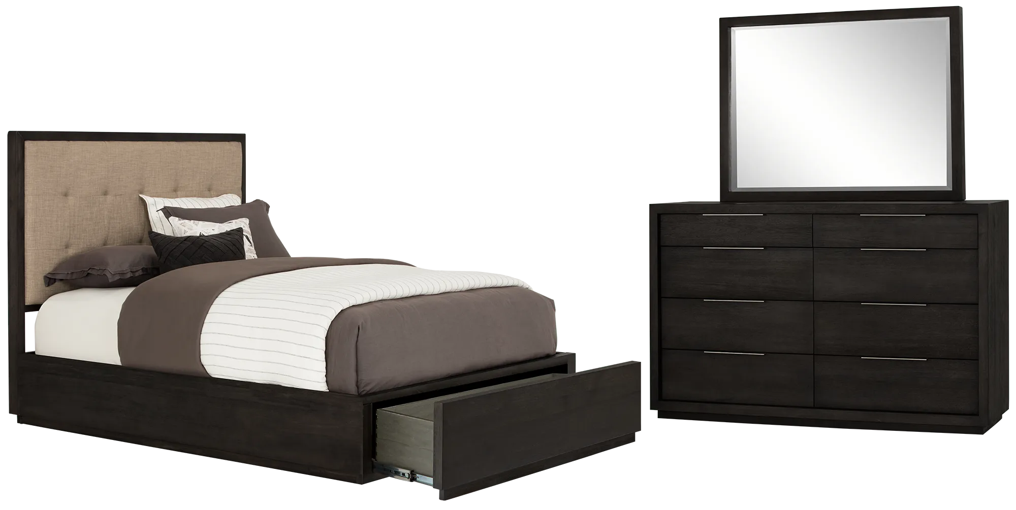 Madden Dark Tone Platform Storage Bedroom